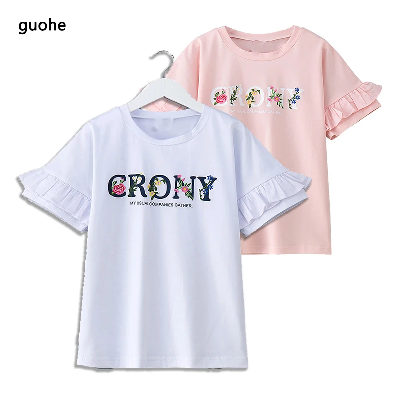 Толстовка летняя футболка детская розовая \ x2dshirt для подростков с цветочным