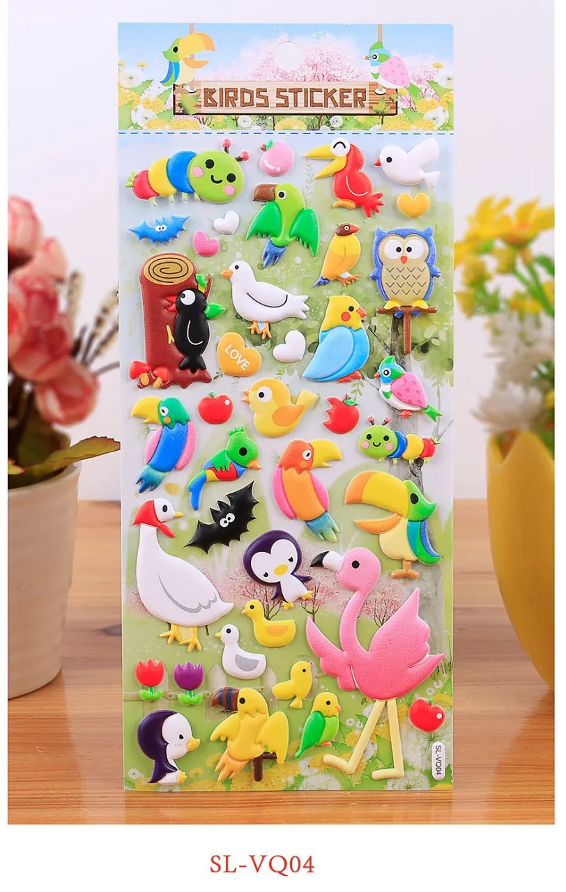 Kawaii детские наклейки эва милые лесные животные 3D мультфильм DIY стикер птица