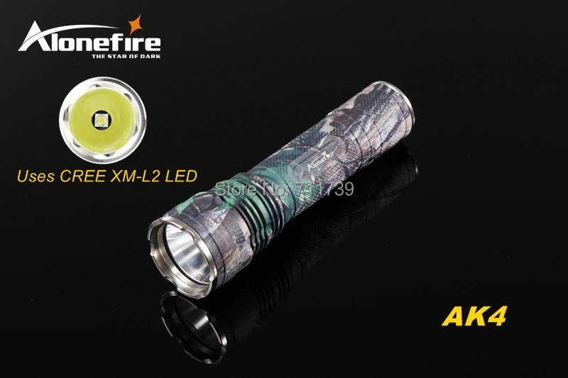 AloneFire AK4 CREE XM L2 LED 5 режимов HA III военный Камуфляжный твердый анодированный легкий