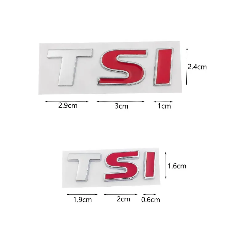 Металлическая 3d эмблема TSI красного цвета с логотипом Стайлинг автомобиля