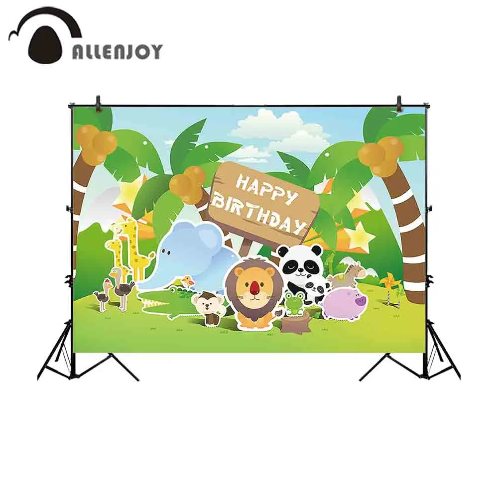 Allenjoy фон для фотосъемки на день рождения с изображением животных льва панды