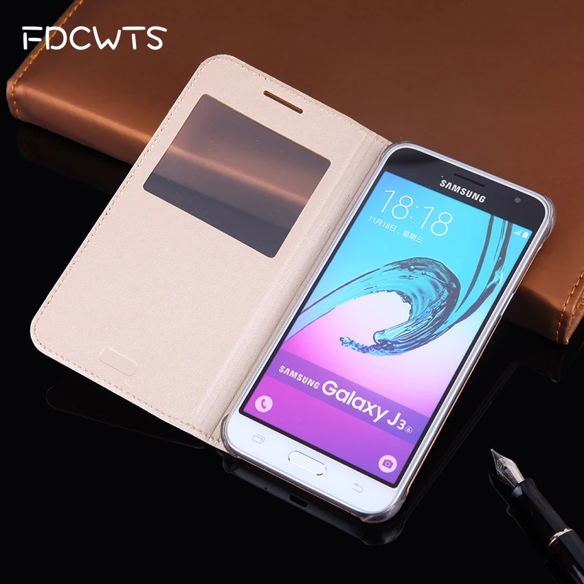 Кожаный чехол книжка для телефона Samsung Galaxy J3 2016 GalaxyJ3 J 3 SM J320F J320FN J320H J302M|case for samsung