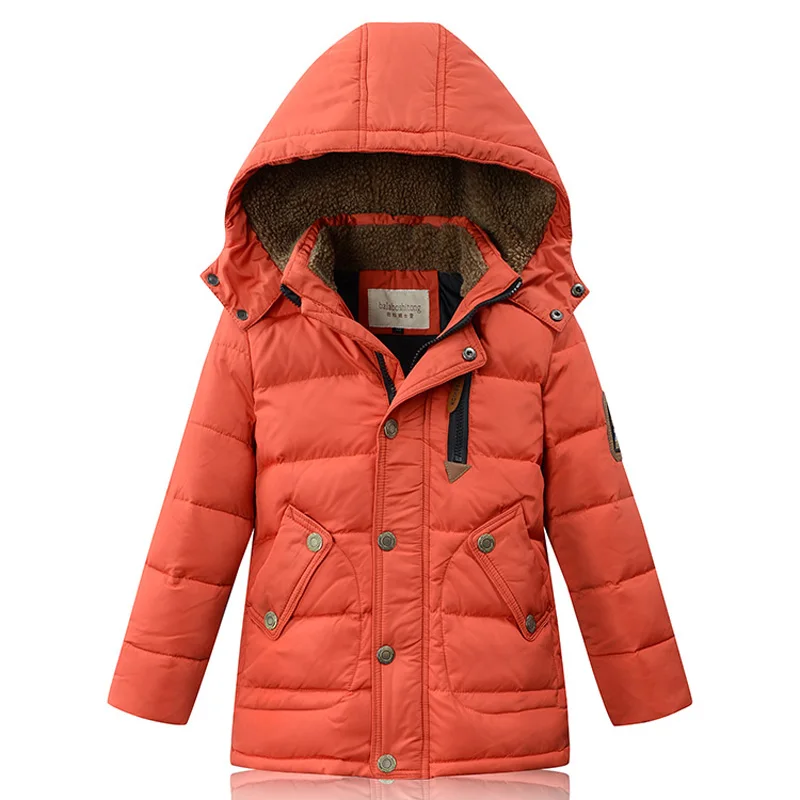 Новое поступление 2017 детское пальто на утином пуху парка для большого мальчика
