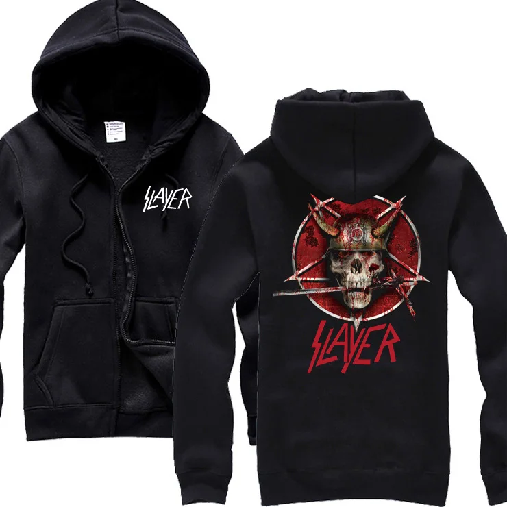 30 designs Slayer Cotton soft Rock hoodies shell jacket punk heavy metal zipper sweatshirt fleece sudadera Skull Outerwear