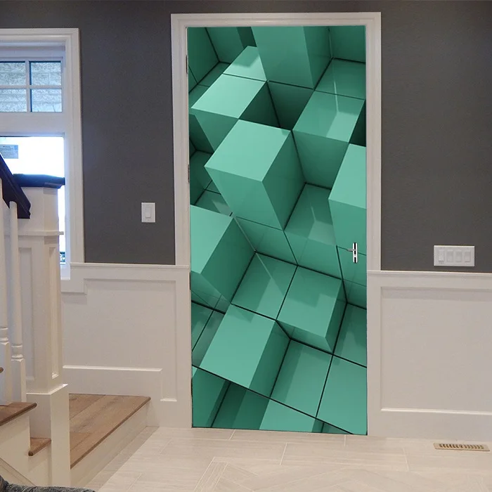 10 77x200 см 3D лесной пейзаж, наклейка на дверь, Водонепроницаемый футбольный клей, настенная наклейка, домашний декор, ржавые дверные обои, сделай сам, ПВХ плакат - Цвет: 10