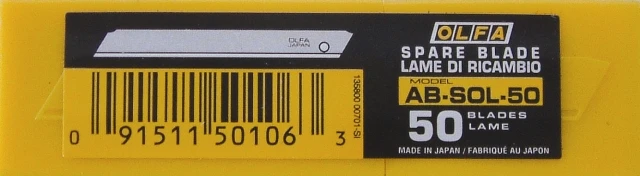 50 шт. AB SOL 80*9*0 5 мм OLFA нож SnapOff лезвие с неровной вывеской виниловый картон для