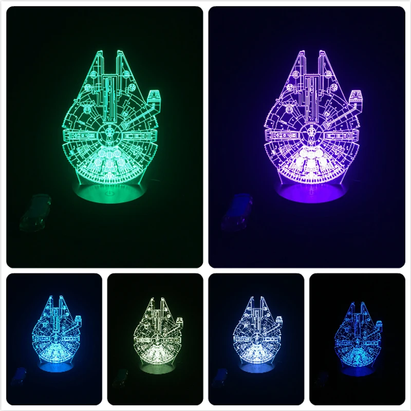 VCity 3D светодиодный светильник Настольная лампа Звезда смерти BB8 R2D2 креативные подарки ночной Светильник Декор для спальни Настольный светильник ing светодиодный кинофанаты RGB