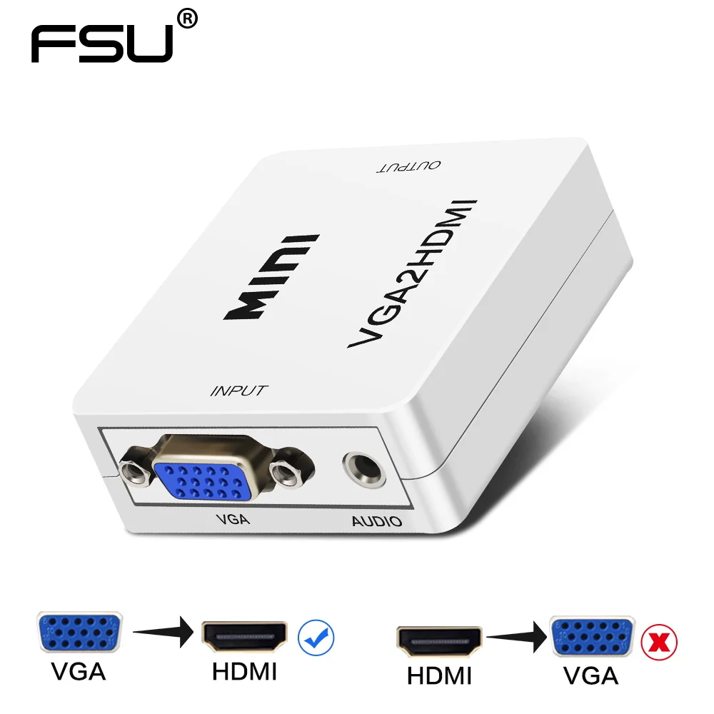 Высококачественный мини адаптер VGA HDMI конвертер VGA2HDMI цифровой аналоговый HD 1080p