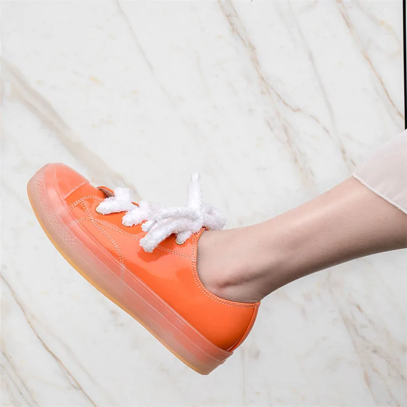 FEDONAS Fashion Brand Flats Heels Shoes Round Toe Patent Leather Lace Up Spring Autumn Casual Woman Ladies | Обувь