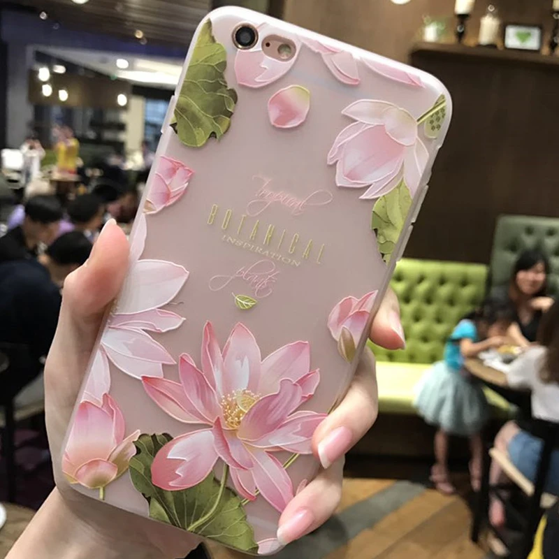 KaiNuEn Роскошные 3d цветок ТПУ телефон назад копировать capinha coque чехол для Iphone 6 6S s Apple