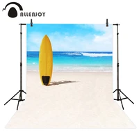 allenjoy summer sea beach surfboard photography background blue sky sand for photo studio tropical holiday backdrops