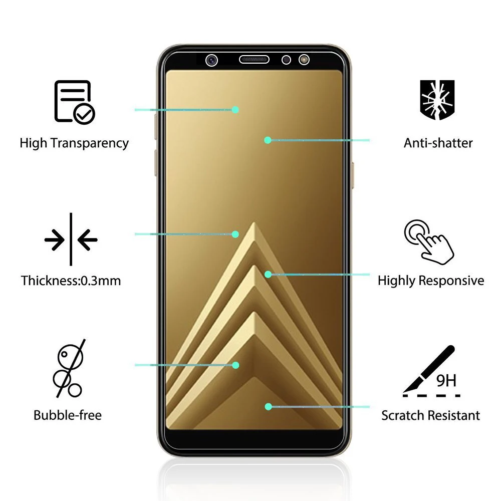 Закаленное Стекло для samsung Galaxy A6 A5 A8 плюс J2pro Экран протектор T560 T580 S7 S8 активная