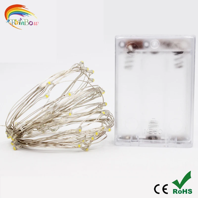 Гирлянда из медной проволоки на 20/50/100 светодиодов с питанием от USB/аккумулятора