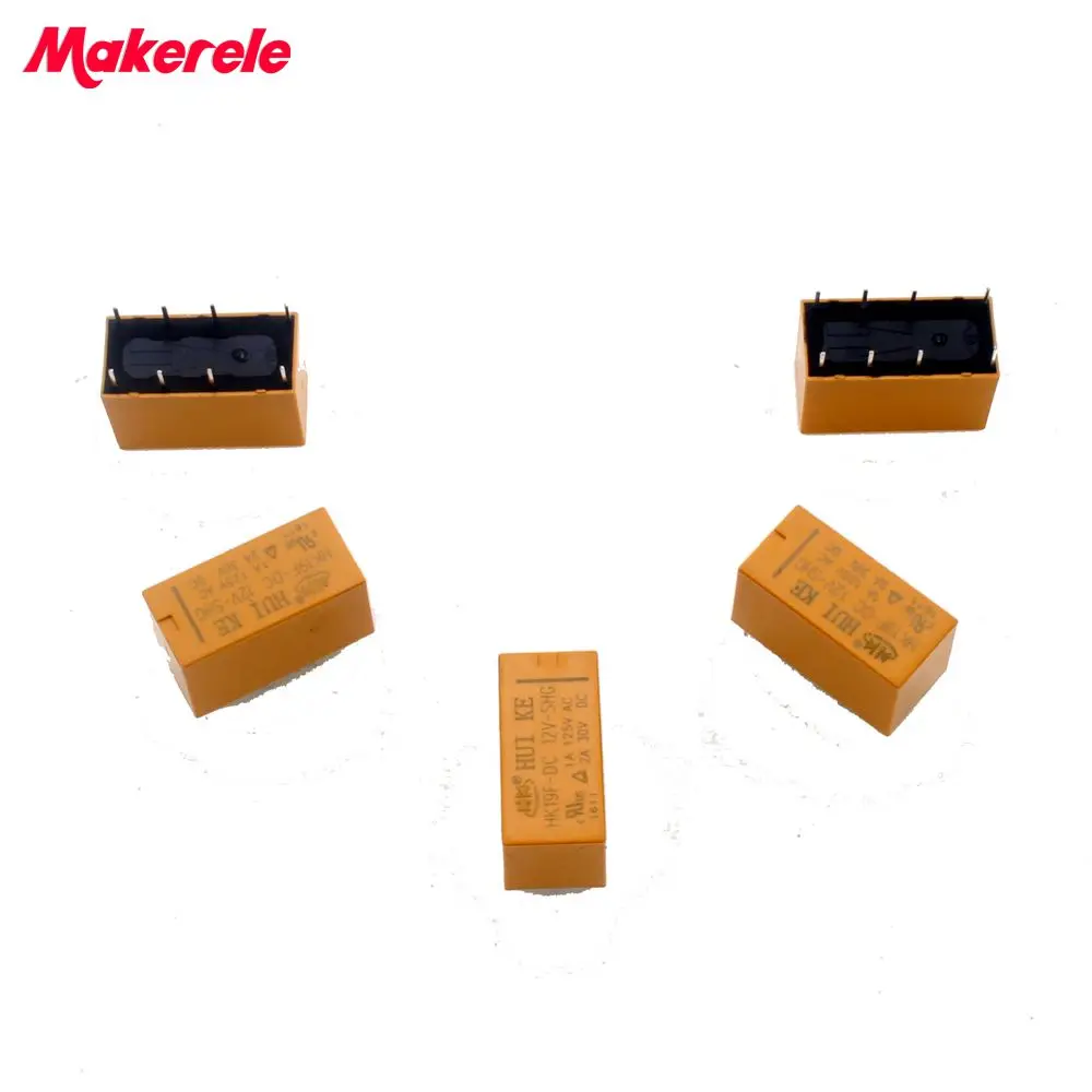 10 шт./лот для 12 В постоянного тока SHG катушка DPDT 8 Pin 2NO 2NC мини реле мощности PCB тип HUI