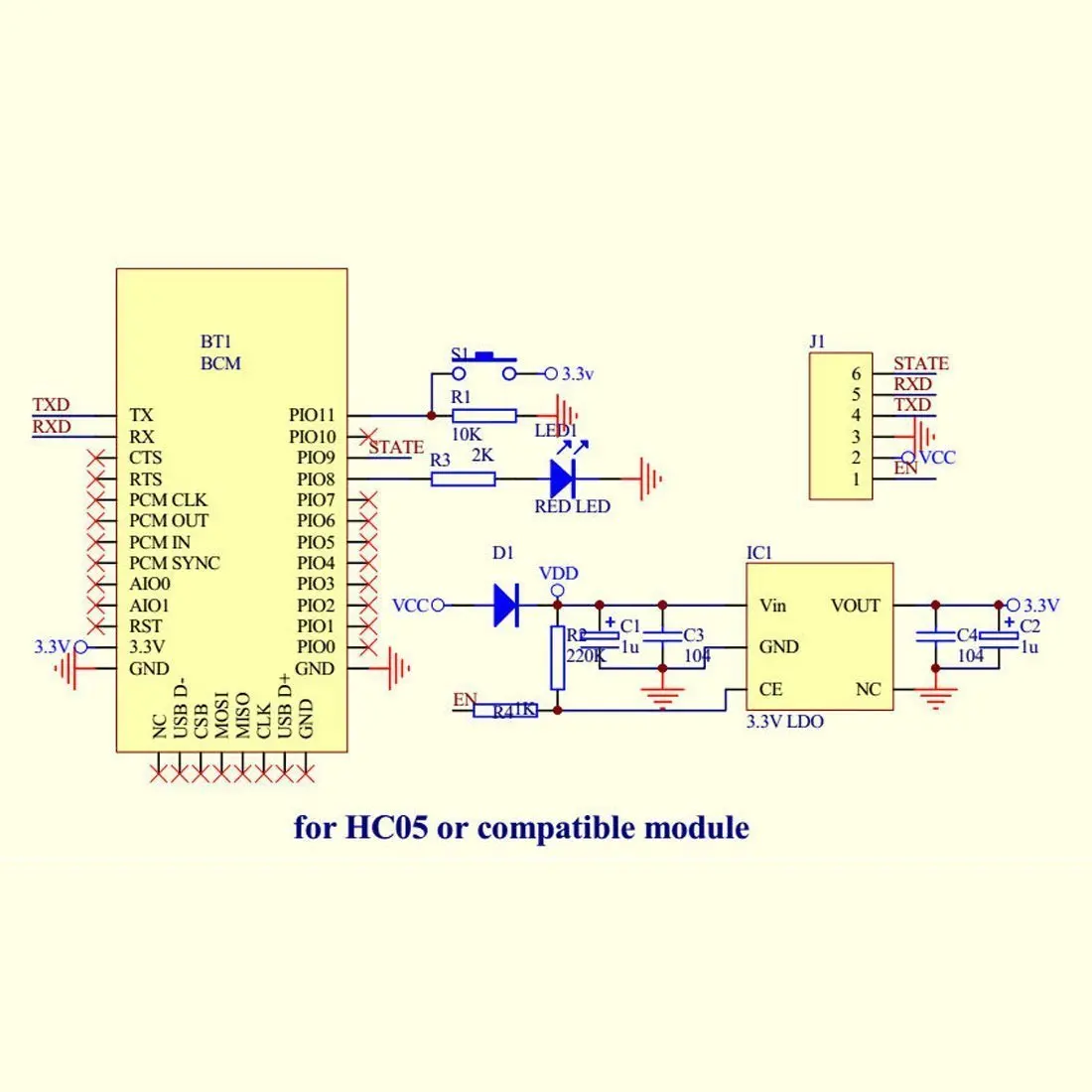 Hc-05 6-контактный беспроводной модуль Bluetooth Rf трансивера последовательный Bt для