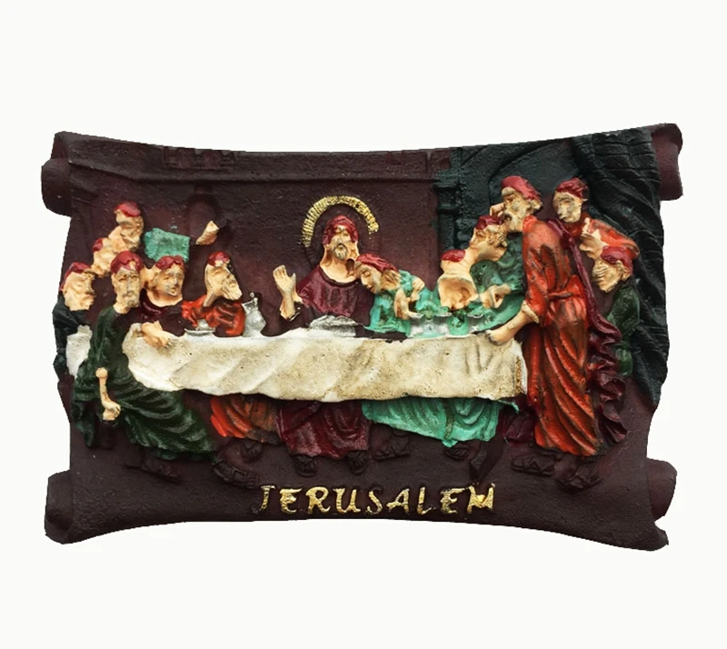 Новый ручной росписью Тайная вечеря в Jerusalem Израиль 3D магниты на холодильник