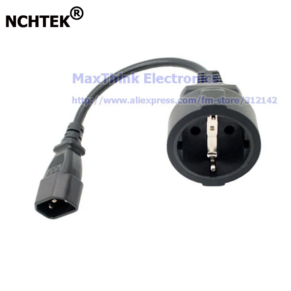 Переходник NCHTEK IEC 320 C14 на CEE 7/7 европейская розетка schuko Кабель адаптер блок питания