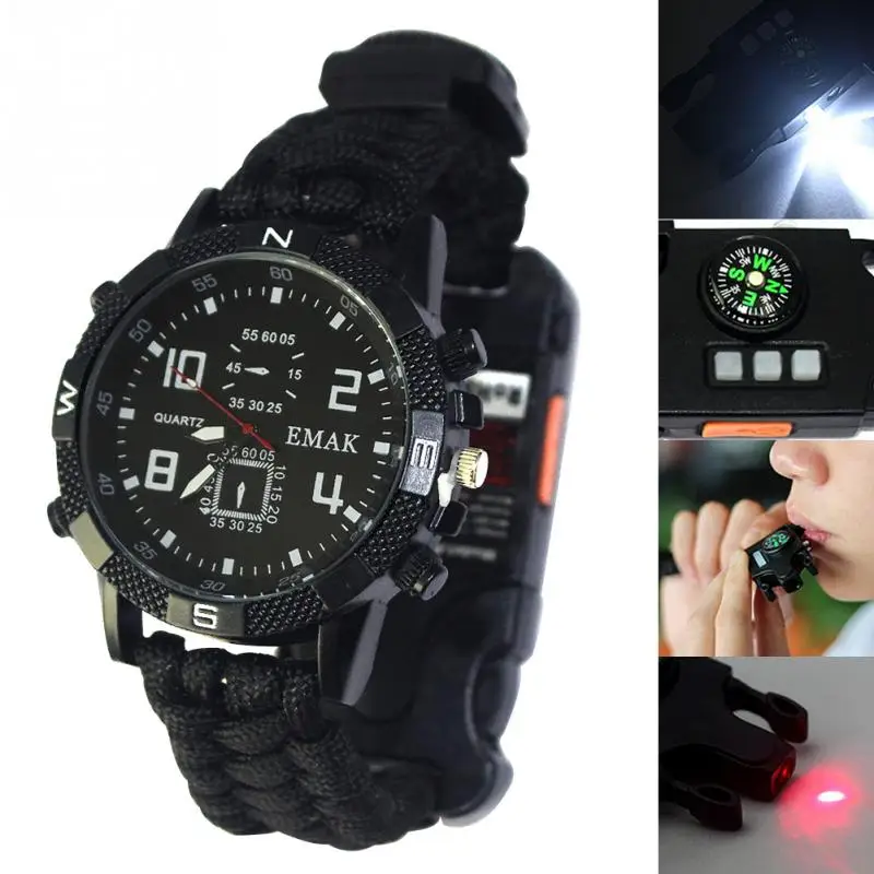Для мужчин часы выживания EDC для женщин Кемпинг безопасности Multi function инструменты