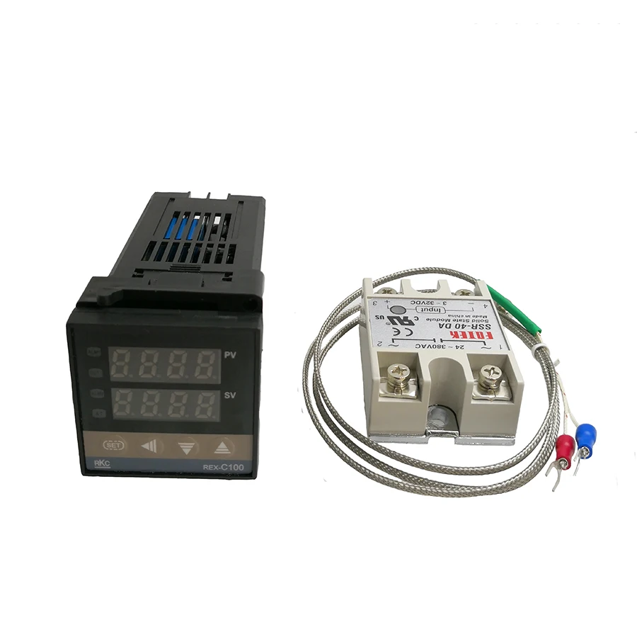 REX-C100 Цифровой термостат регулятор температуры PID термометр SSR 40DA твердотельное