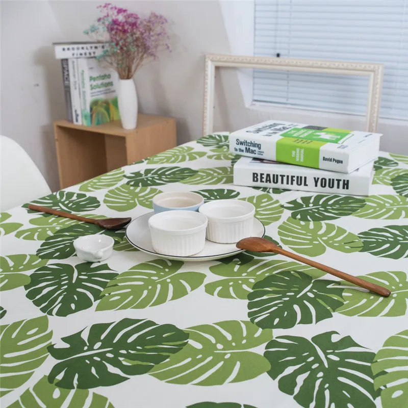 Monstera Deliciosa листья хлопок скатерти прямоугольник печатных стол защита от пыли
