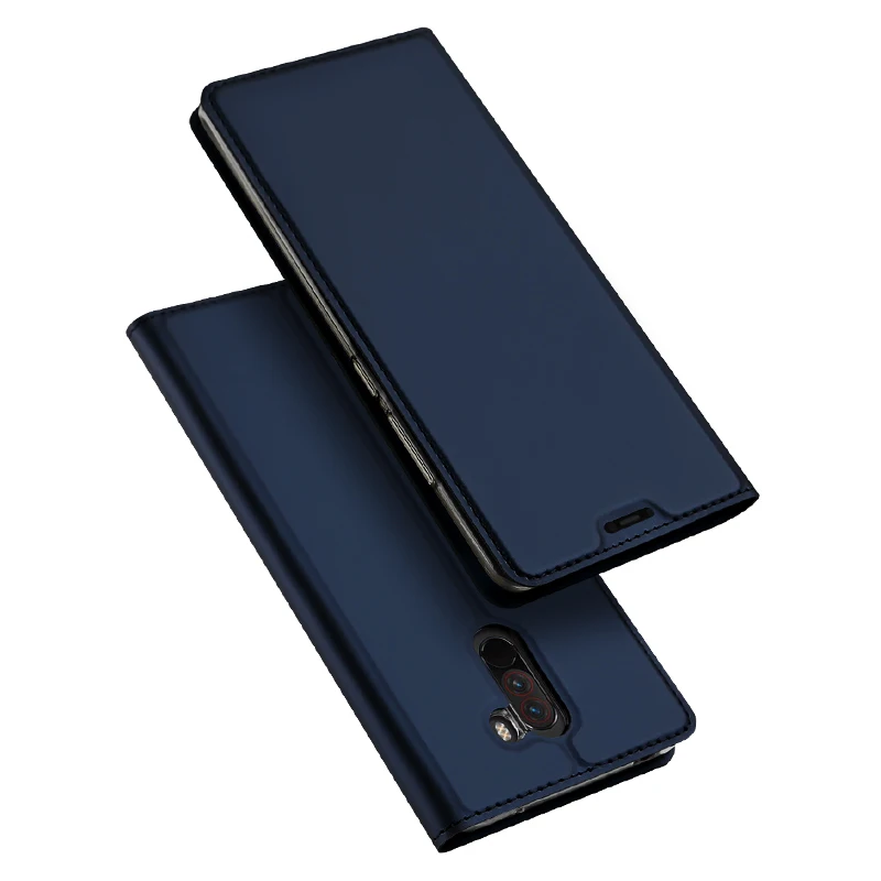Blue Чехол Xiao mi Pocophone F1, кожаный чехол-книжка для Xiaomi mi F1, чехол Xio mi, кожаный чехол-кошелек для Xiao mi Poco F1, чехол для телефона s - Цвет: Blue