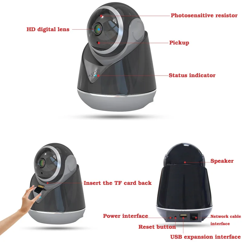 Комнатная Wi Fi камера 1080P с двухсторонним голосовым управлением интеллектуальным