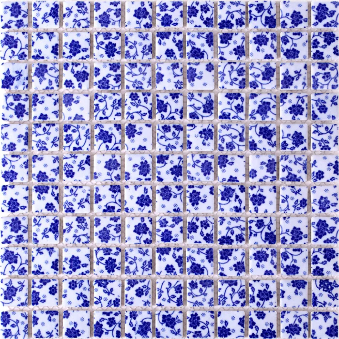 Керамическая Сине-белая фарфоровая мозаика HMCM1037 для сетчатой подложки ванной