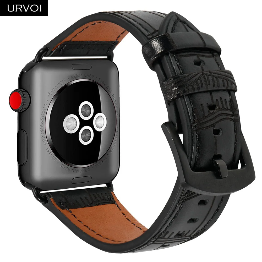 URVOI band для apple watch series 6 SE 5 4 32 1 прочный мягкий ремешок из натуральной кожи iwatch