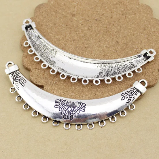 10 шт./лот античный серебряный кулон в форме Луны соединитель оловянные бусины