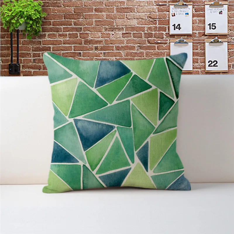 wholesale gift pillow cover Green tropical fern ripples stripe party decorative cushion car home sofa Decor case | Дом и сад