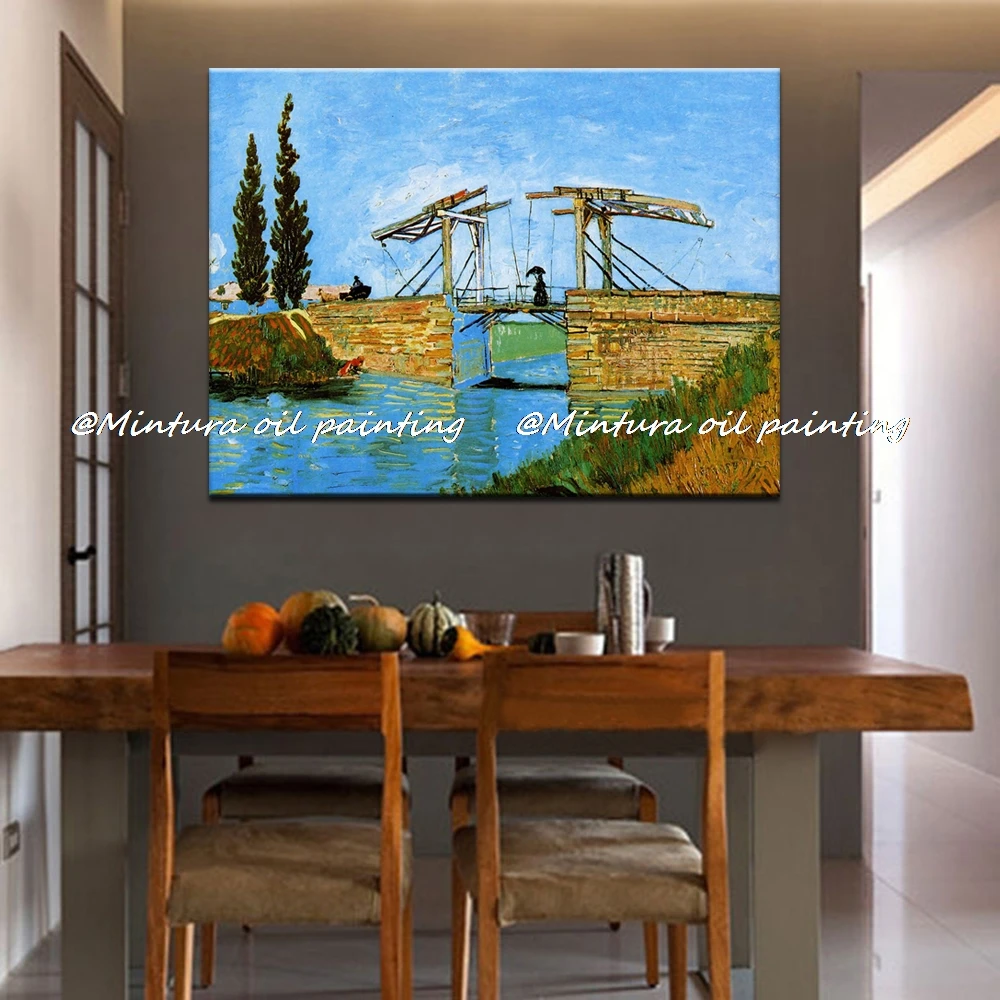 The Langlois Bridge At Arles с женской мойкой Винсента Ван Гога ручная работа известная