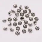 50 шт.лот, 7 мм, 6 лепестков, бусины, колпачки, цветок, резные, свободные, сверкающие, конусные, для самостоятельного изготовления ювелирных изделий, серьги