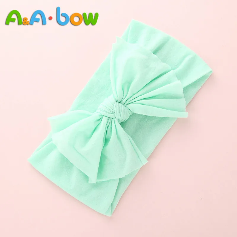 5 шт./лот бант из нейлона для маленьких детей повязка на голову мягкая эластичная