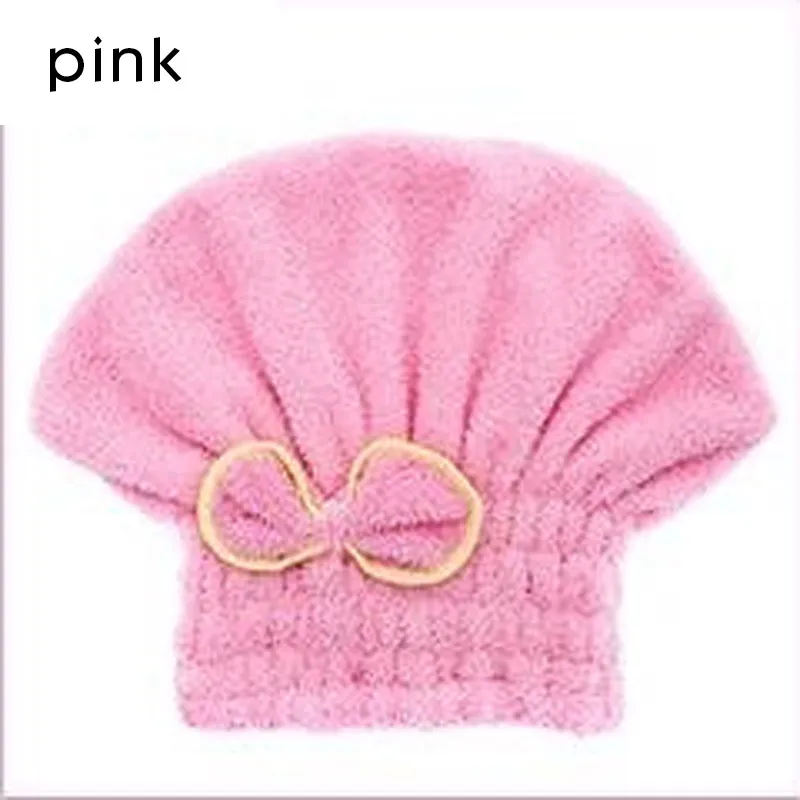 Волос Капот Шапочка для душа бандо коралловые бархат cheveux femme взрослый gorra mujer gorro ducha салфетку cheveux микрофибры купальный - Цвет: pink