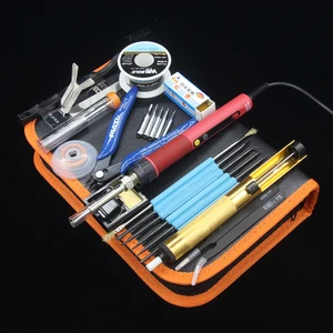 CXG E90WT Электрический паяльник светодиодный подсветкой, цифровой керамический нагреватель с регулируемой температурой, 900 м, железный наконечник, пинцет, набор инструментов