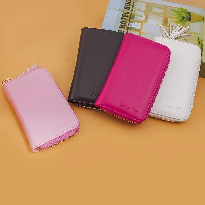 

24 Slots Mix Size Folder Manicure Stamp Stencil Holder Nail Printing Template Card Package Leather Nail Stamping Plate Bag Case