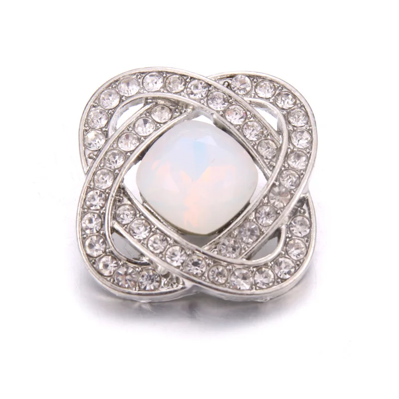 10 шт./лот Новые квадратные украшения со стразами 18 мм кнопки женский браслет и с