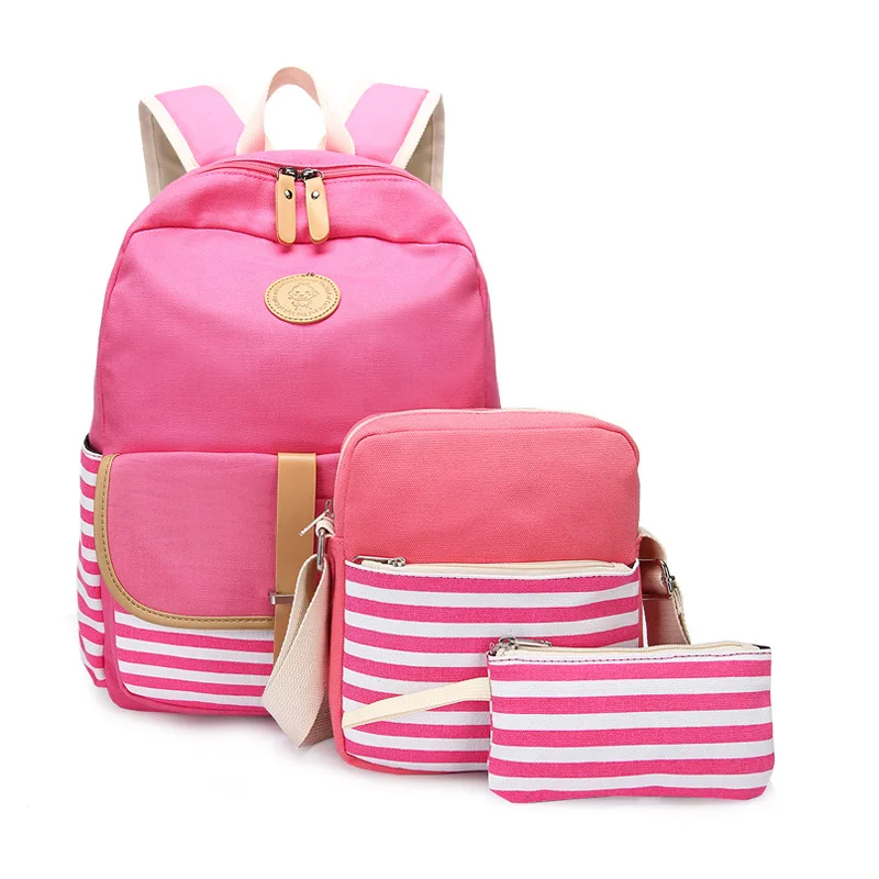 Корейский женский холщовый рюкзак модные дорожные сумки в полоску рюкзаки с