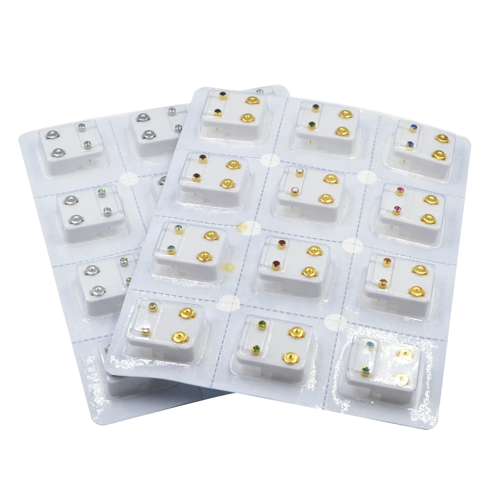 Гвоздики Для Пирсинга Ушей из нержавеющей стали с кристаллами ювелирное изделие