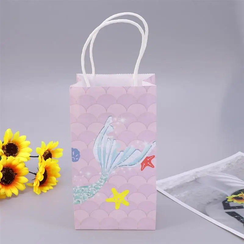 15 шт подарочные сумки креативный Мультфильм Русалочка Goodies сумки милая бумага вечерние сумка для угощений для свадьбы День рождения(11,7x8,1x20,3 см