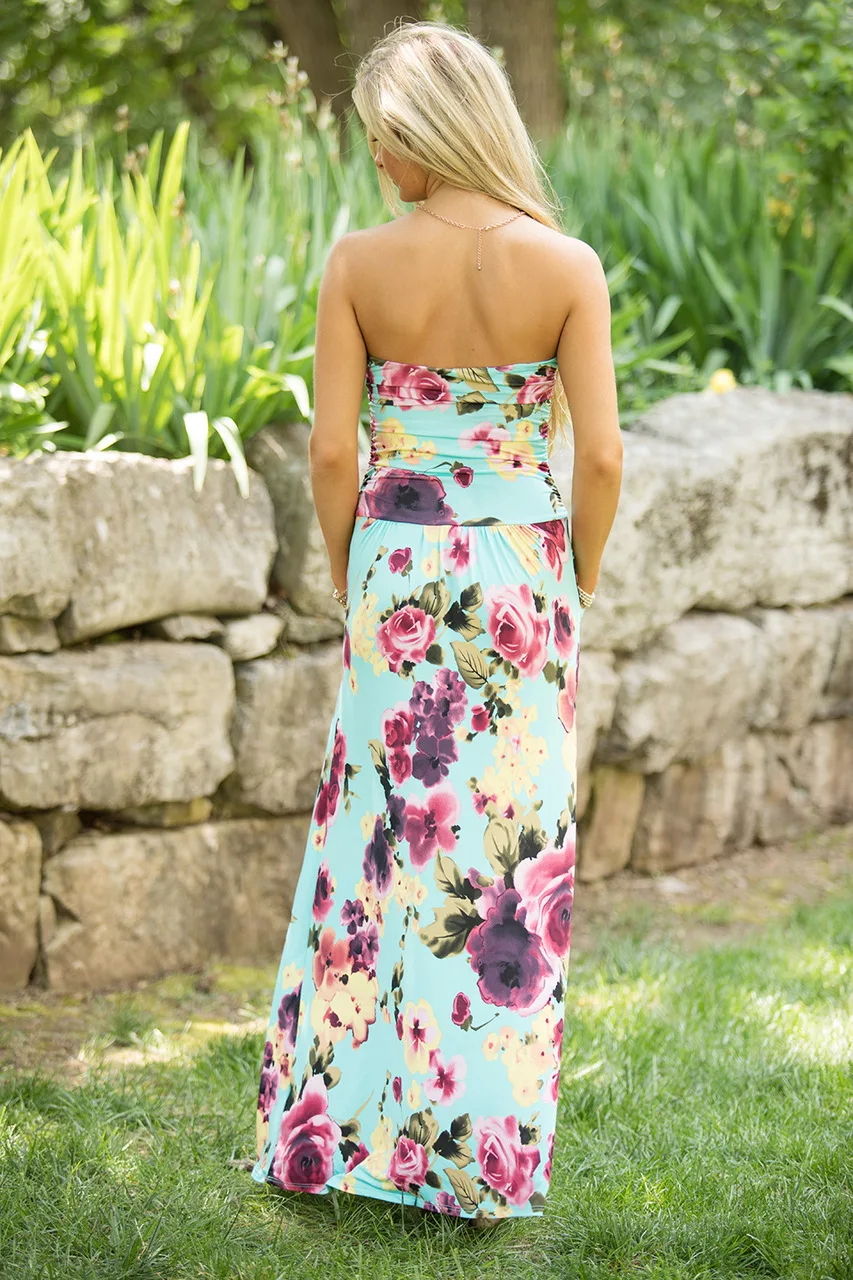 Женское длинное платье без рукавов Boho винтажное пляжное с цветочным принтом на