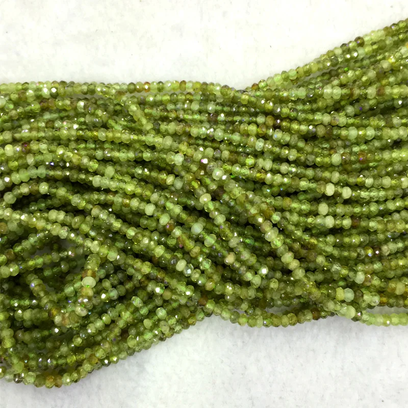 Натуральный натуральный зеленый гранат Tsavorite Demantoid Rondelle граненый свободный