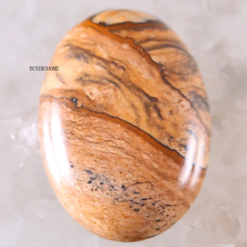 Picture Jasper 1 шт. 22x30 мм Овальный Кабошон из натурального камня для изготовления ожерелья, браслетов, сережек для женщин и мужчин, с кристаллами лаписа, родонита - Цвет: Picture Jasper