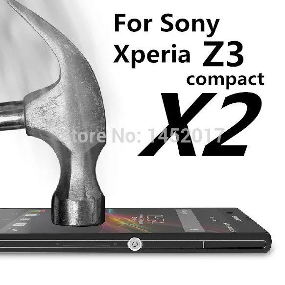 2 шт. * (спереди и сзади) для Xperia Z3 mini Unitech 9H 0 мм Взрывобезопасное закаленное стекло