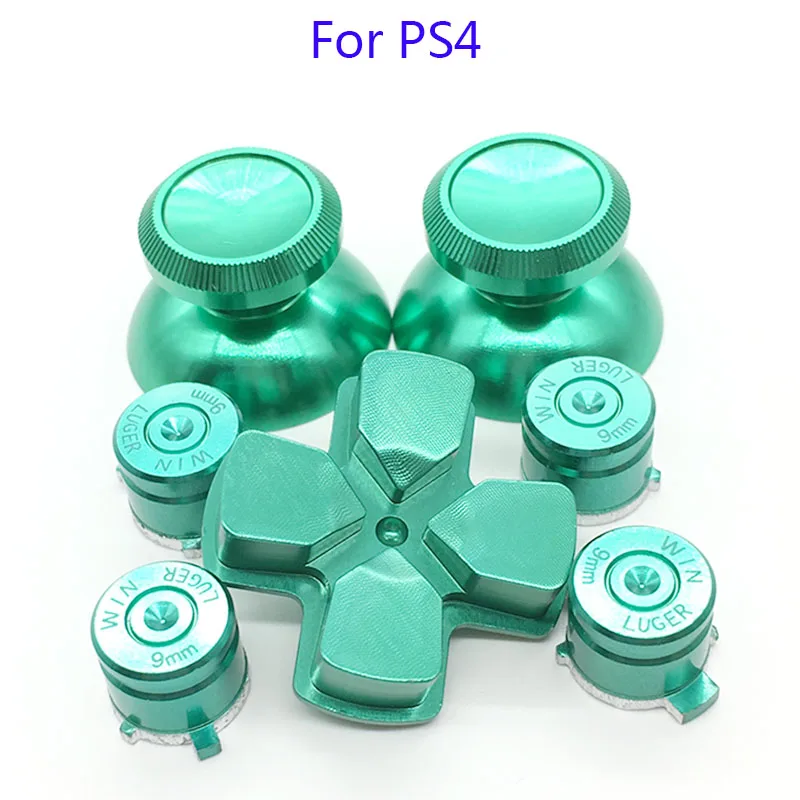 Green Для Dualshock 4 PS4 Pro тонкий контроллер красные металлические аналоговые палочки алюминиевые Dpad кнопки действия для Playstation 4 геймпад - Цвет: Green