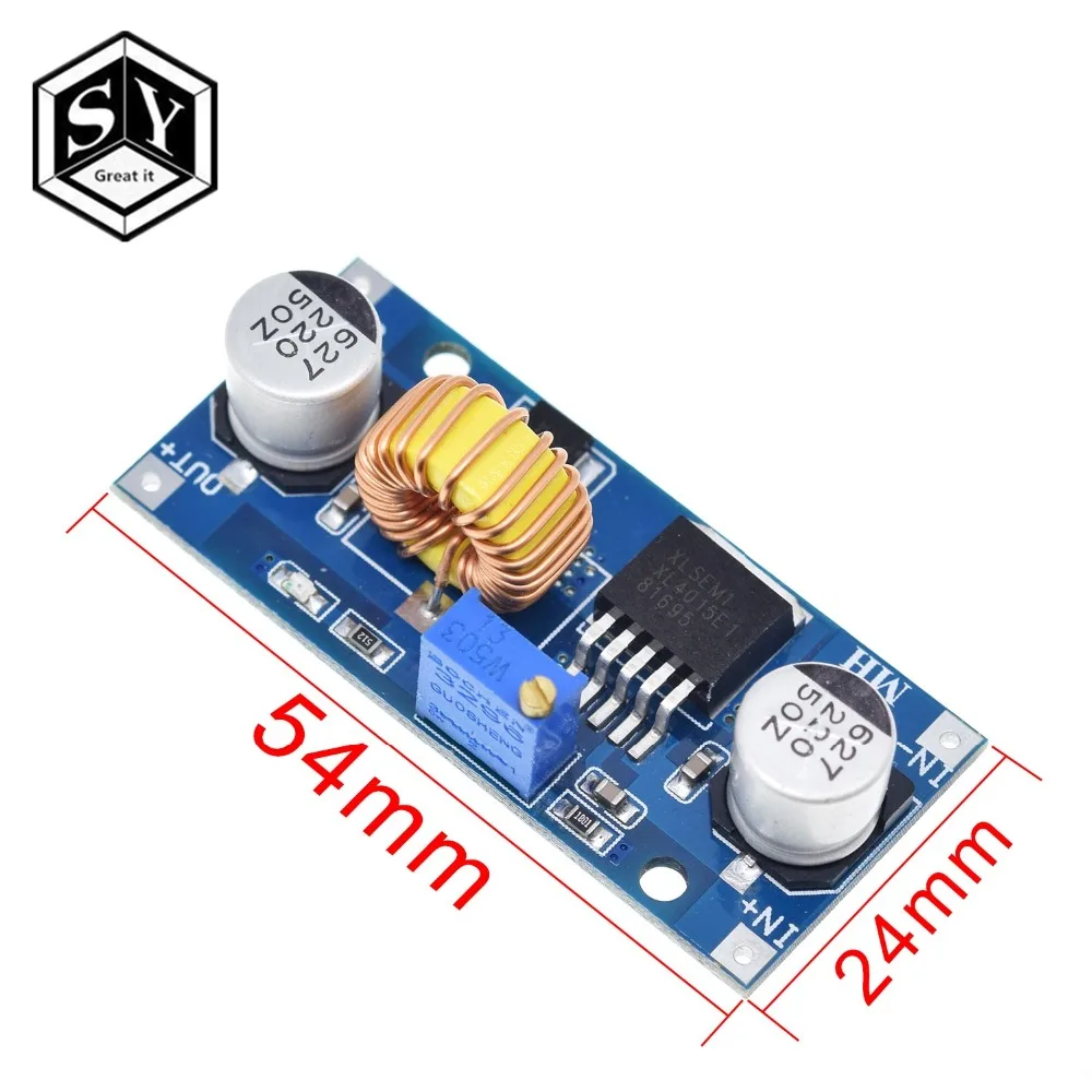 1 шт. Great IT 5A XL4015 DC-DC понижающий Регулируемый Модуль питания светодиодный литиевый зарядное устройство