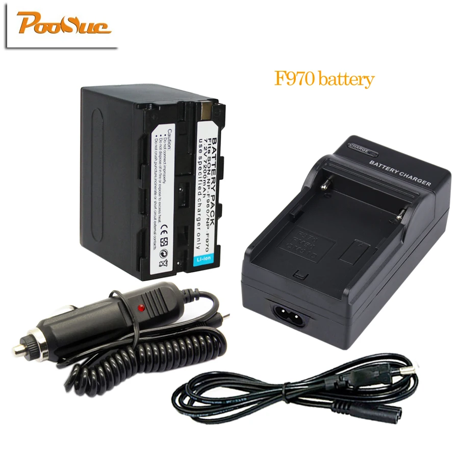 7200mAh NP F970 аккумулятор + зарядное устройство для Sony camera F960 CCD TRV35 DCR TR7 np f750 bateria|np-f960