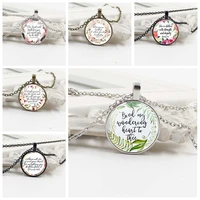 zuwei wu new bible scripture necklace glass dome pendant necklace scripture quotes jewelry christian faith inspirational gifts