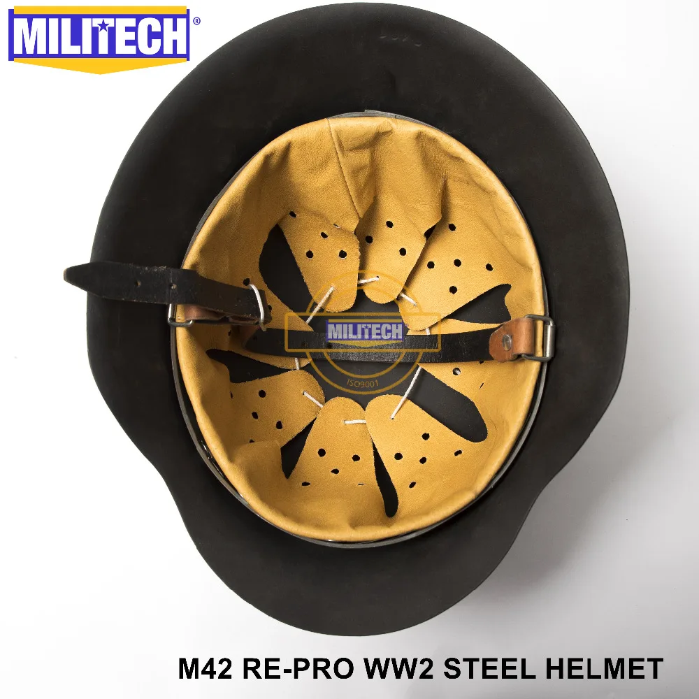 Черный Немецкий Стальной шлем M42 времен Второй мировой войны MILITECH немецкий