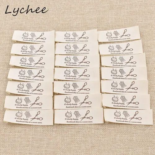 3 Lychee 50 шт. классические моющиеся хлопковые этикетки ручной работы DIY ремесло швейная сумка для одежды рукоделие печать шаблон метки - Цвет: 3
